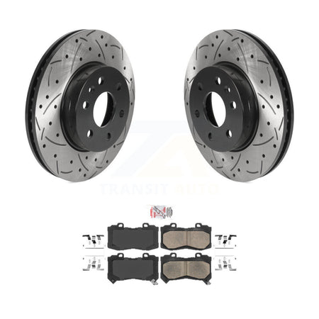 Front Drill Slot Brake Rotors Ceramic Pad Kit For 2015-2020 Chevrolet Colorado GMC Canyon KDA-100492