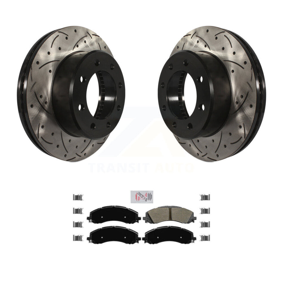 Front Coated Drilled Slotted Disc Brake Rotor And Semi-Metallic Pad Kit For Ram 2500 3500 KDA-100501