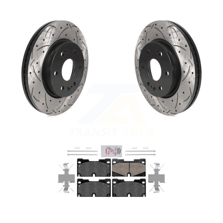 Front Drilled Slot Brake Rotor Ceramic Pad Kit For GMC Chevrolet Silverado 1500 Sierra XL KDA-100506