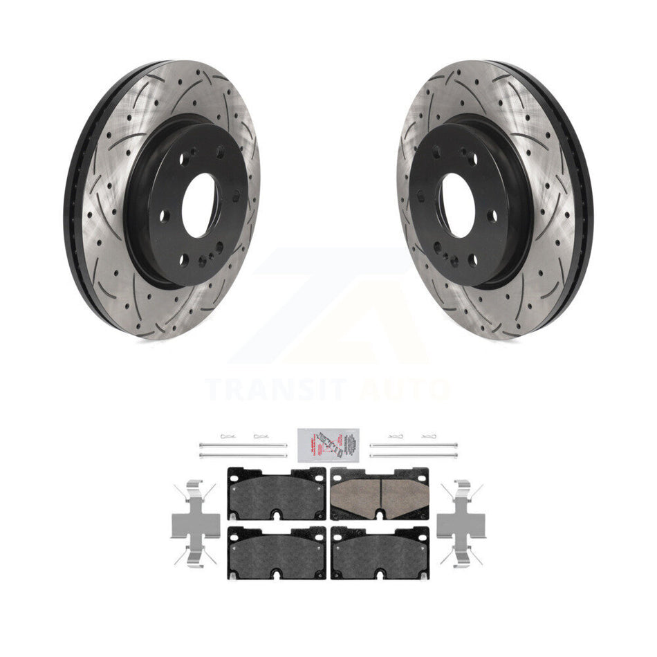 Front Drilled Slot Brake Rotor Ceramic Pad Kit For GMC Chevrolet Silverado 1500 Sierra XL KDA-100506