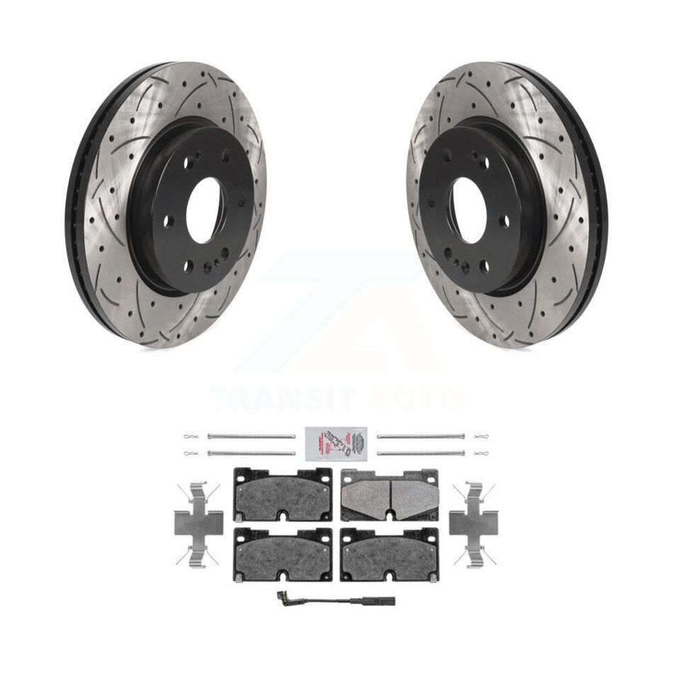 Front Drill Slot Brake Rotor Semi-Metallic Pad Kit For GMC Chevrolet Silverado 1500 Yukon KDA-100507