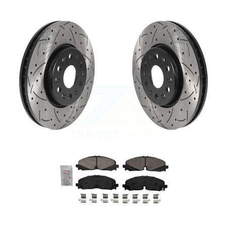 Front Drilled Slot Brake Rotor & Ceramic Pad Kit For Chevrolet Traverse Blazer GMC Acadia KDA-100541