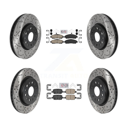 Front Rear Ceramic Pad Drill Slot Brake Rotor Kit For Chevrolet Traverse GMC Acadia Buick KDA-100589