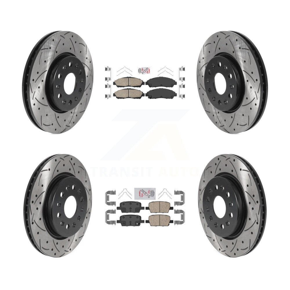 Front Rear Ceramic Pad Drill Slot Brake Rotor Kit For Chevrolet Traverse GMC Acadia Buick KDA-100591