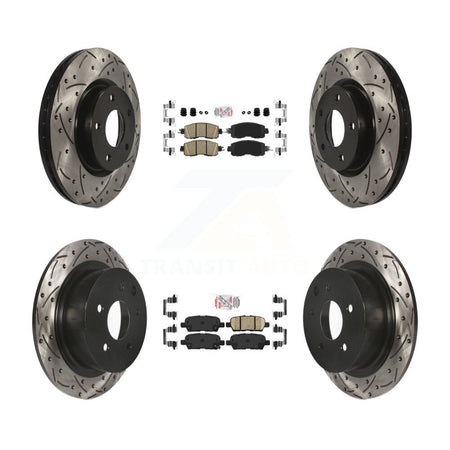 Front Rear Ceramic Pad And Coated Drilled Slotted Disc Brake Rotors Kit For Nissan Altima KDA-100593