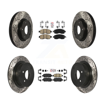 Front Rear Ceramic Pad And Coated Drilled Slotted Disc Brake Rotors Kit For Nissan Altima KDA-100594