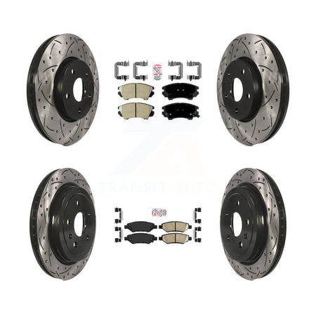 Front Semi-Metallic Rear Ceramic Pad Drill Slot Disc Brake Rotor Kit For Chevrolet Camaro KDA-100624