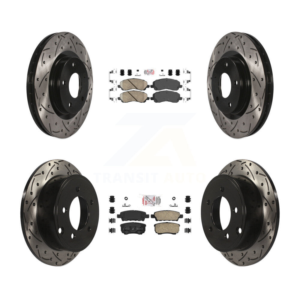 Front Rear Ceramic Pad Drill Slot Brake Rotors Kit For Jeep Patriot Compass Dodge Caliber KDA-100651