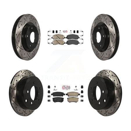Front Rear Ceramic Pad Drill Slot Brake Rotors Kit For Jeep Patriot Compass Dodge Caliber KDA-100651