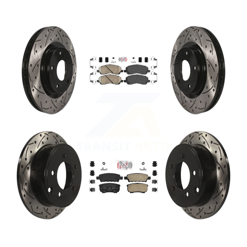 Front Rear Ceramic Pad Drill Slot Brake Rotors Kit For Jeep Patriot Compass Dodge Caliber KDA-100651