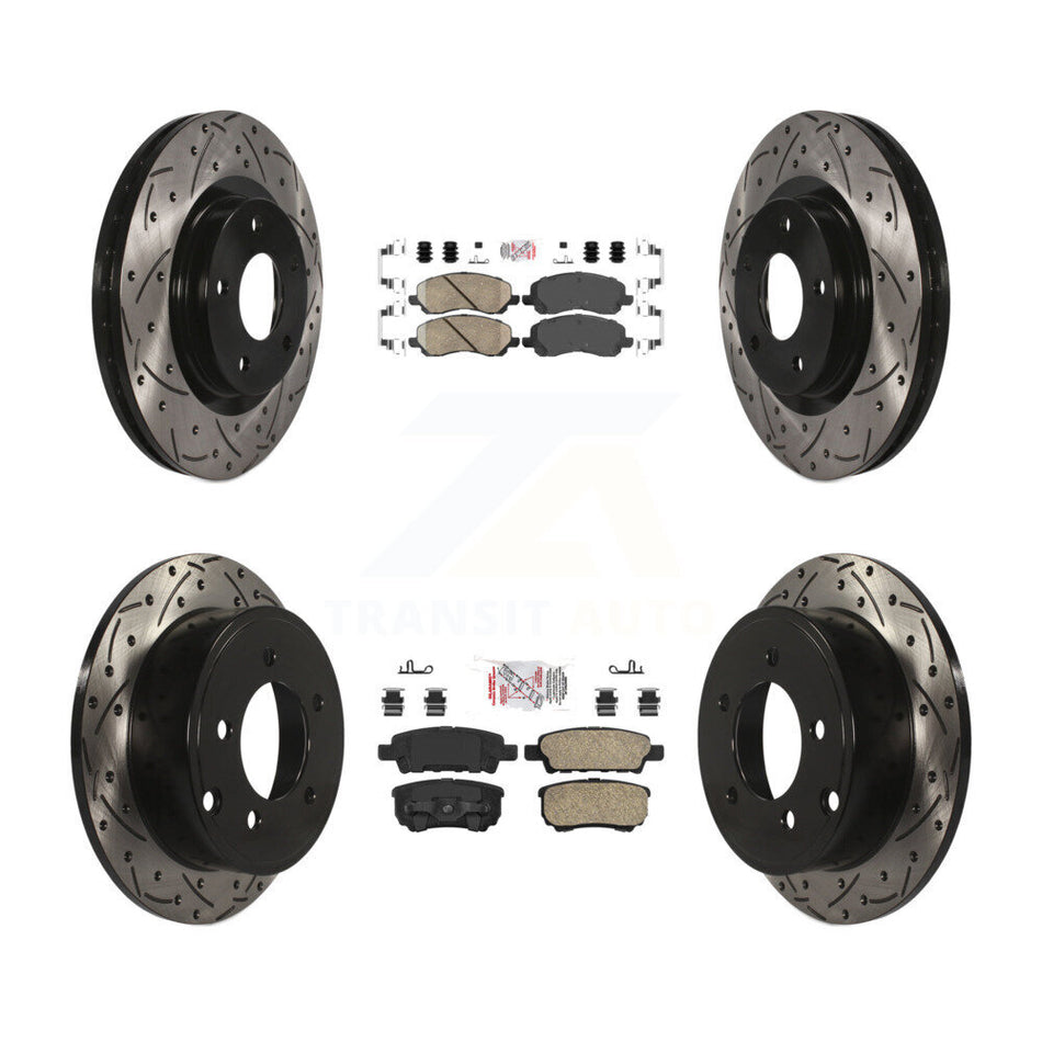 Front Rear Ceramic Pad Drill Slot Brake Rotors Kit For Jeep Patriot Compass Dodge Caliber KDA-100652