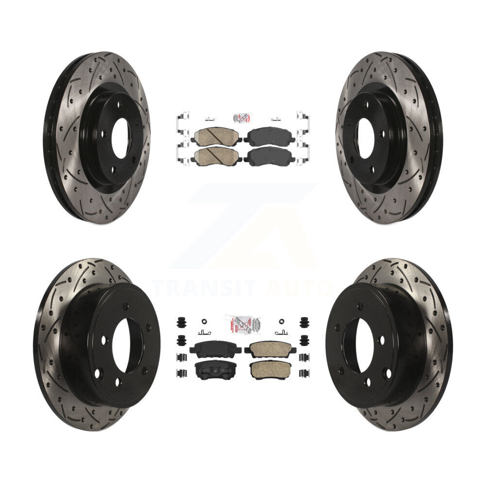 Front Rear Ceramic Pad Drill Slot Brake Rotors Kit For Jeep Patriot Compass Dodge Caliber KDA-100653