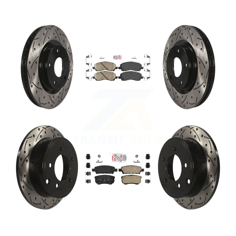 Front Rear Ceramic Pad Drill Slot Brake Rotors Kit For Jeep Patriot Compass Dodge Caliber KDA-100653