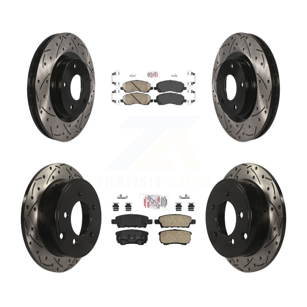 Front Rear Ceramic Pad Drill Slot Brake Rotors Kit For Jeep Patriot Compass Dodge Caliber KDA-100654