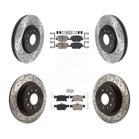 Front Rear Ceramic Pad And Coated Drilled Slotted Disc Brake Rotor Kit For Buick Envision KDA-100698