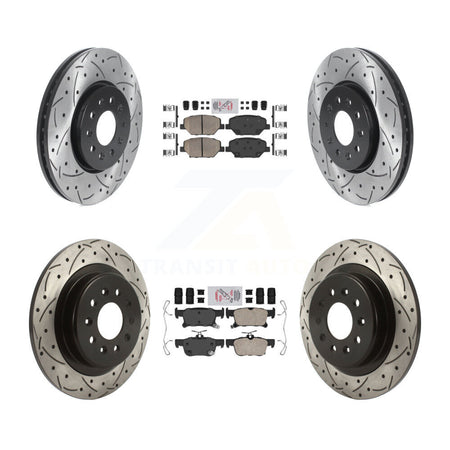 Front Rear Ceramic Pad And Coated Drilled Slotted Disc Brake Rotor Kit For Buick Envision KDA-100699