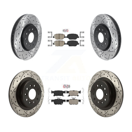 Front Rear Ceramic Pad And Coated Drilled Slotted Disc Brake Rotor Kit For Buick Envision KDA-100702