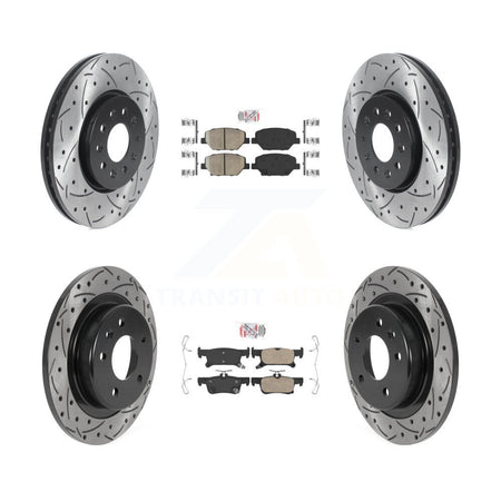 Front Rear Ceramic Pad And Coated Drilled Slotted Disc Brake Rotor Kit For Buick Envision KDA-100706