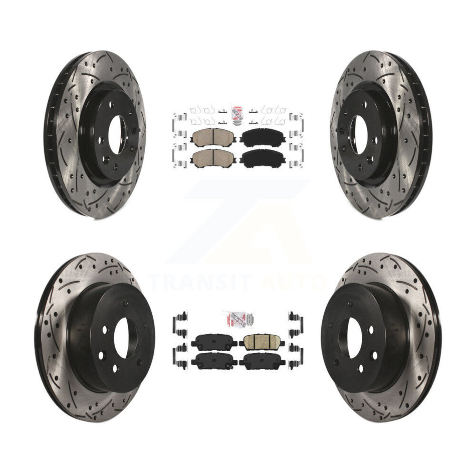 Front Rear Ceramic Pad & Drilled Slot Disc Brake Rotor Kit For Nissan Rogue Sport Qashqai KDA-100710