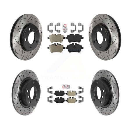 Front Rear Semi-Metallic Pad Drilled Slot Disc Brake Rotor Kit For Mini Cooper Countryman KDA-100722