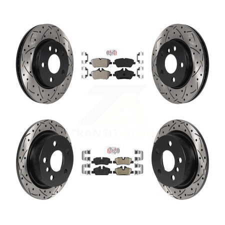 Front Semi-Metallic Rear Ceramic Pad Coat Drill Slot Disc Brake Rotor Kit For Mini Cooper KDA-100728
