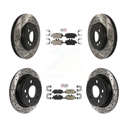 Front Semi-Metallic Rear Ceramic Pad Drill Slot Brake Rotor Kit For Mini Cooper 2.0L/1.5L KDA-100730