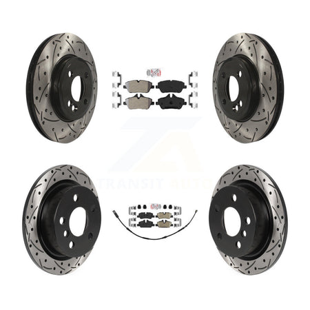 Front Semi-Metallic Rear Ceramic Pad Drill Slot Brake Rotor Kit For Mini Cooper 2.0L/1.5L KDA-100734
