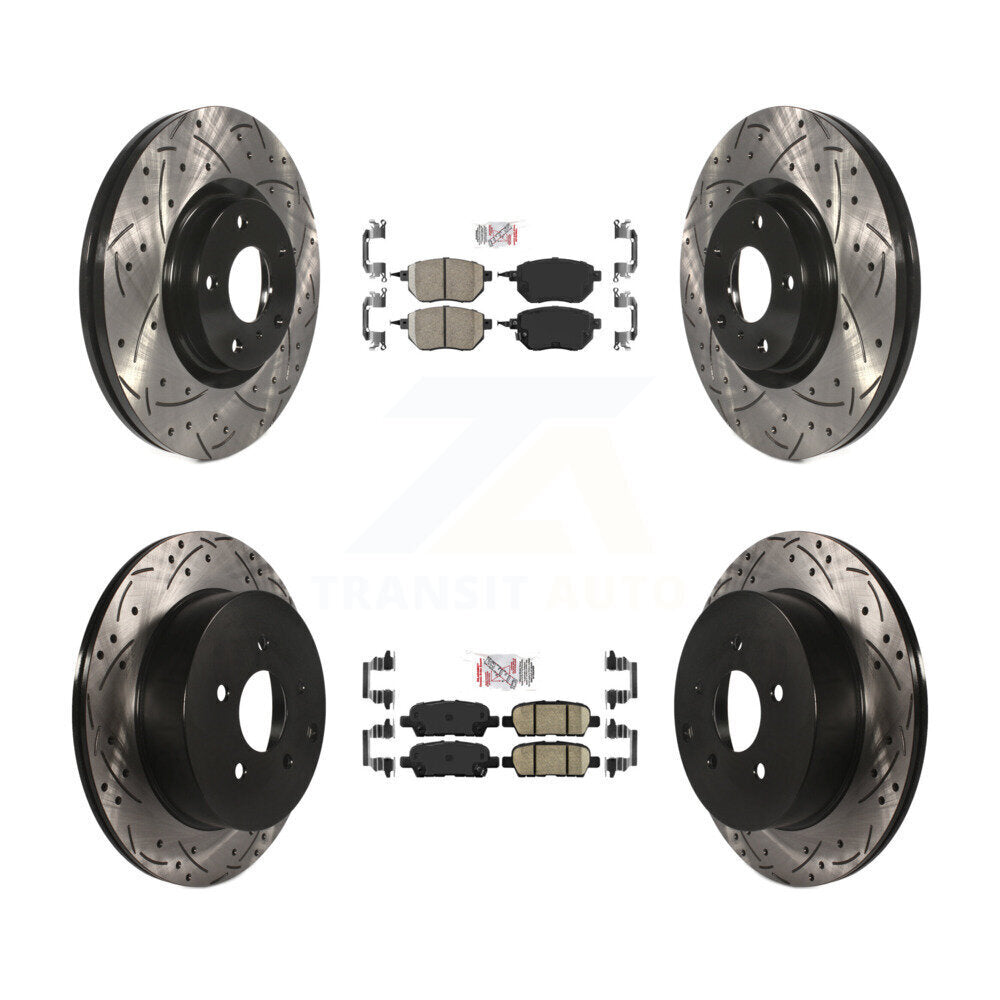 Front Rear Ceramic Pad And Coated Drilled Slotted Disc Brake Rotors Kit For Nissan Murano KDA-100736