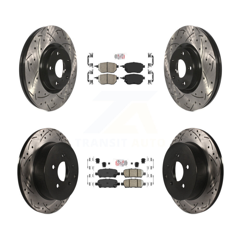 Front Rear Ceramic Pad And Coated Drilled Slotted Disc Brake Rotors Kit For Nissan Murano KDA-100737