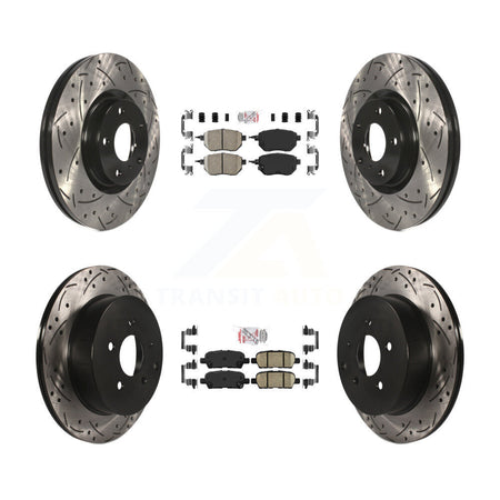 Front Rear Ceramic Pad And Coated Drilled Slotted Disc Brake Rotors Kit For Nissan Murano KDA-100738