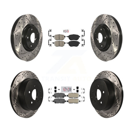 Front Rear Ceramic Pad And Coated Drilled Slotted Disc Brake Rotors Kit For Nissan Murano KDA-100751