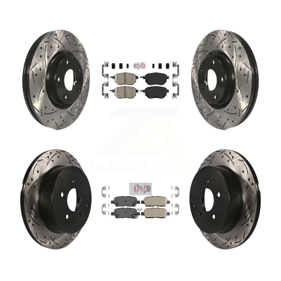 Front Rear Ceramic Pad And Coated Drilled Slotted Disc Brake Rotors Kit For Nissan Murano KDA-100752