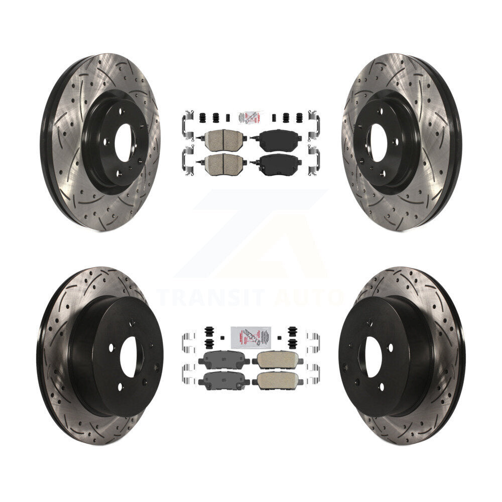 Front Rear Ceramic Pad And Coated Drilled Slotted Disc Brake Rotors Kit For Nissan Murano KDA-100753