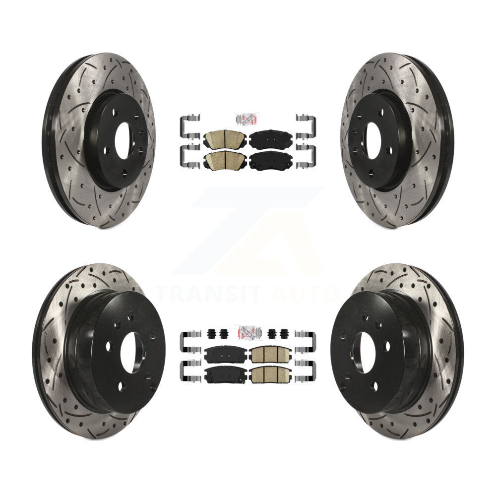 Front Rear Ceramic Pad Drill Slot Disc Brake Rotors Kit For Chevrolet Equinox GMC Terrain KDA-100783