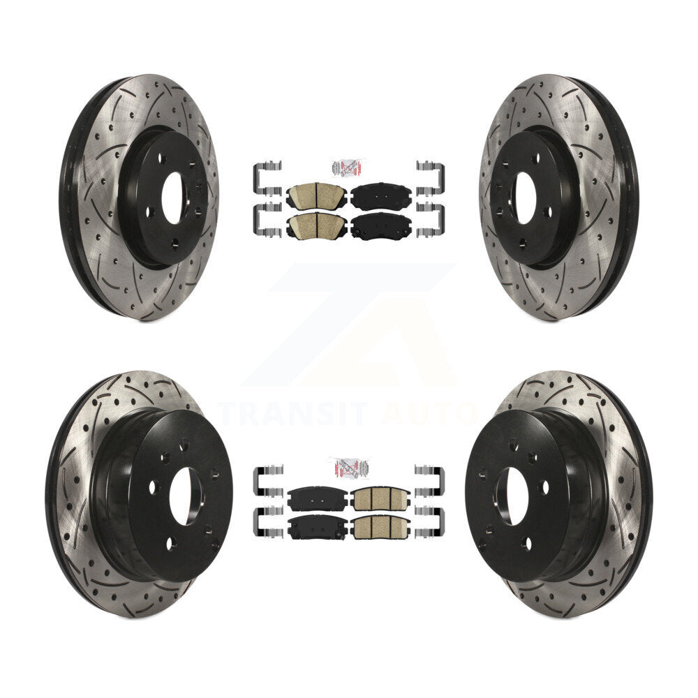 Front Rear Ceramic Pad Drill Slot Disc Brake Rotors Kit For Chevrolet Equinox GMC Terrain KDA-100784