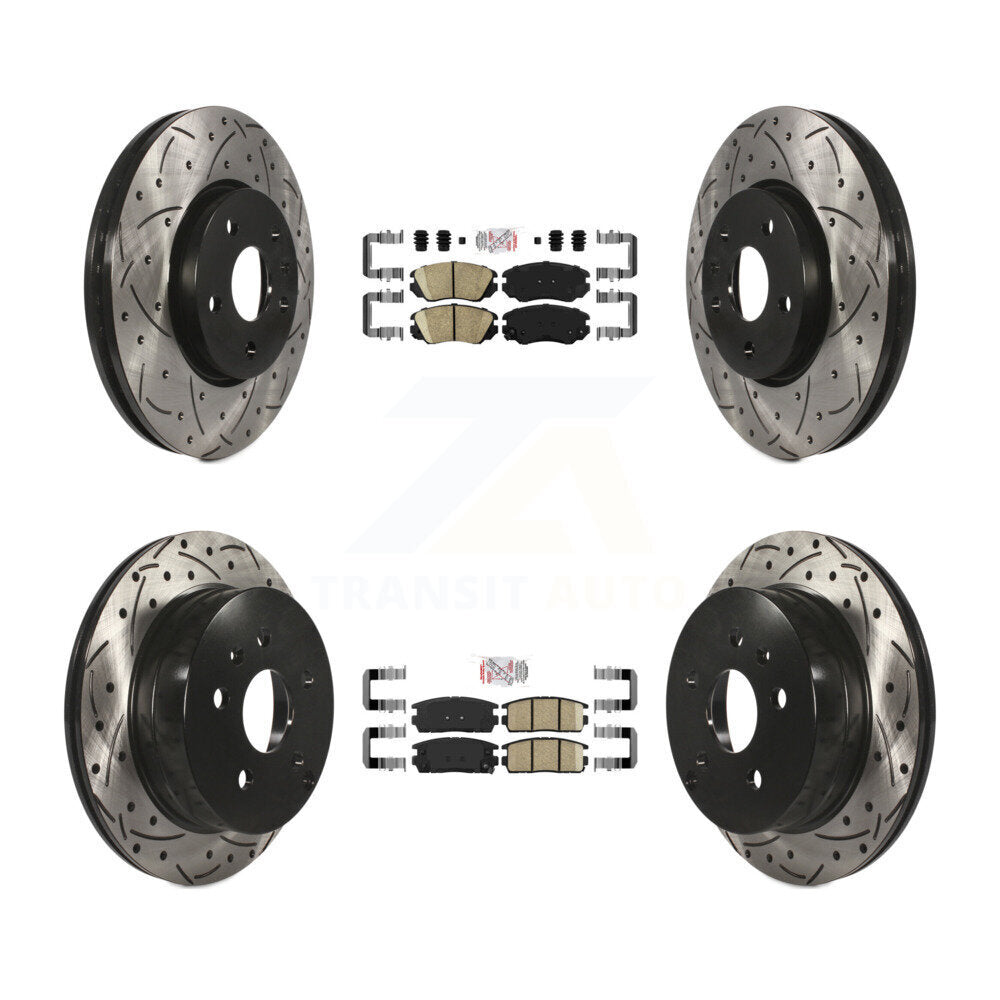 Front Rear Ceramic Pad Drill Slot Disc Brake Rotors Kit For Chevrolet Equinox GMC Terrain KDA-100786
