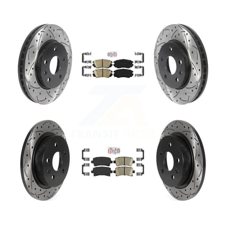 Front Rear Ceramic Pad Coat Drill Slot Disc Brake Rotors Kit For Chevrolet Malibu Limited KDA-100789