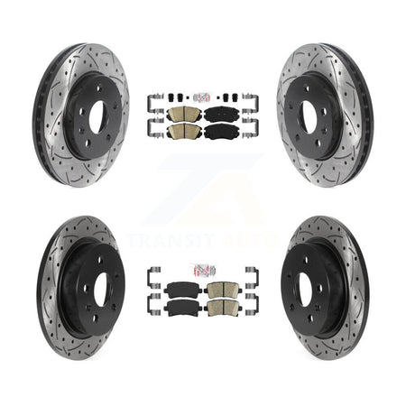 Front Rear Ceramic Pad Coat Drill Slot Disc Brake Rotors Kit For Chevrolet Malibu Limited KDA-100794