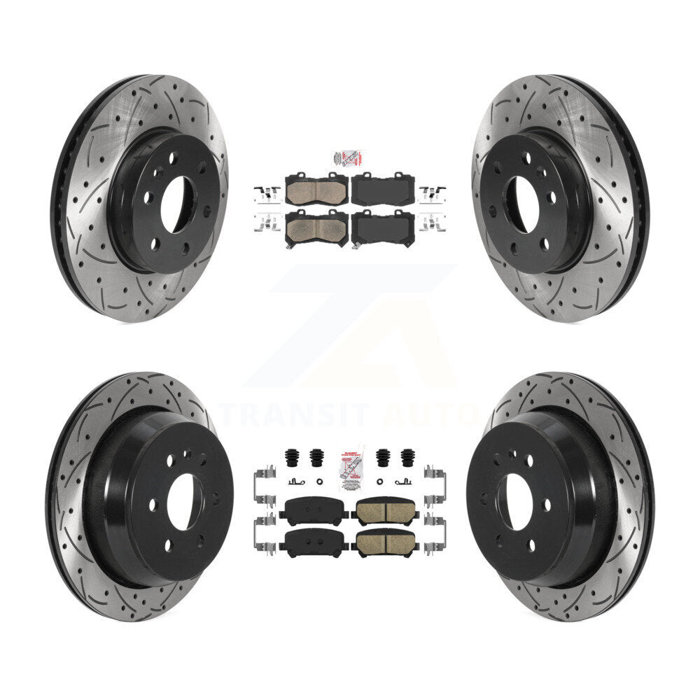 Front Rear Ceramic Pad Drill Slot Disc Brake Rotors Kit For Chevrolet Colorado GMC Canyon KDA-100805