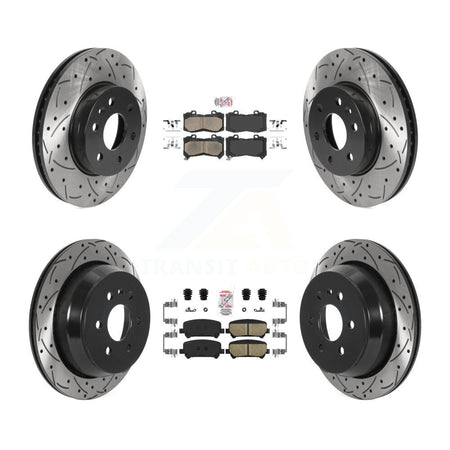 Front Rear Ceramic Pad Drill Slot Disc Brake Rotors Kit For Chevrolet Colorado GMC Canyon KDA-100805