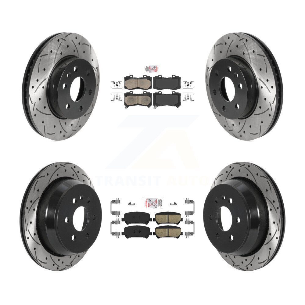 Front Rear Ceramic Pad Drill Slot Disc Brake Rotors Kit For Chevrolet Colorado GMC Canyon KDA-100806