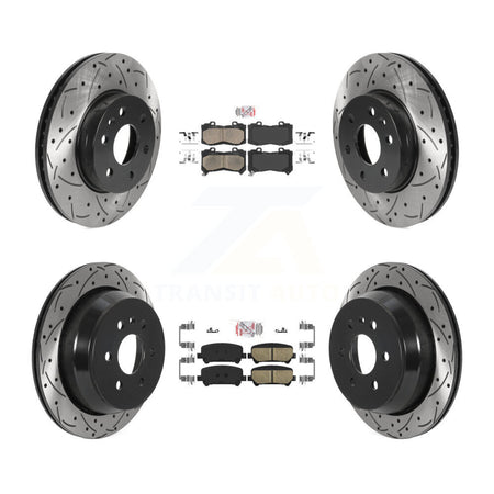 Front Rear Ceramic Pad Drill Slot Disc Brake Rotors Kit For Chevrolet Colorado GMC Canyon KDA-100806