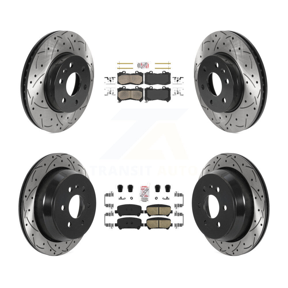 Front Rear Ceramic Pad Drill Slot Disc Brake Rotors Kit For Chevrolet Colorado GMC Canyon KDA-100807