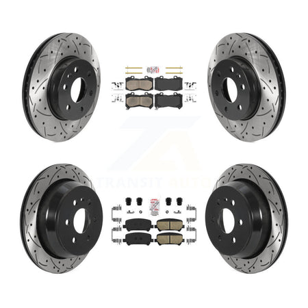 Front Rear Ceramic Pad Drill Slot Disc Brake Rotors Kit For Chevrolet Colorado GMC Canyon KDA-100807