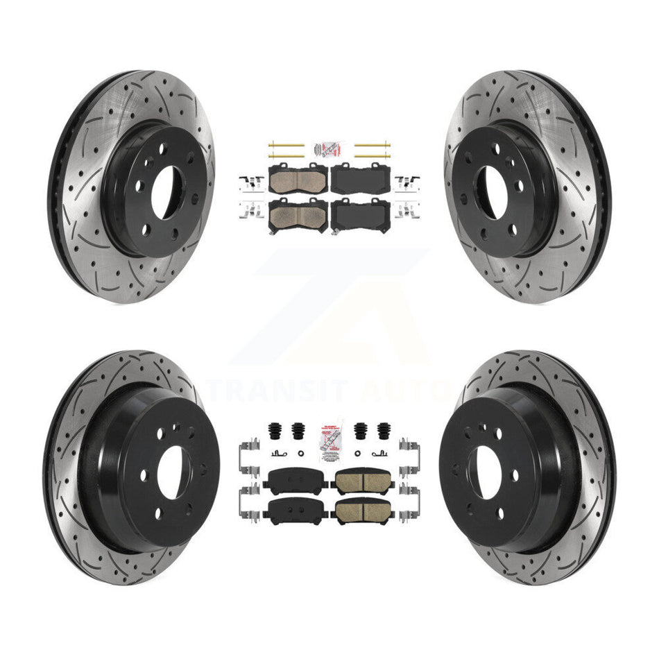Front Rear Ceramic Pad Drill Slot Disc Brake Rotors Kit For Chevrolet Colorado GMC Canyon KDA-100807