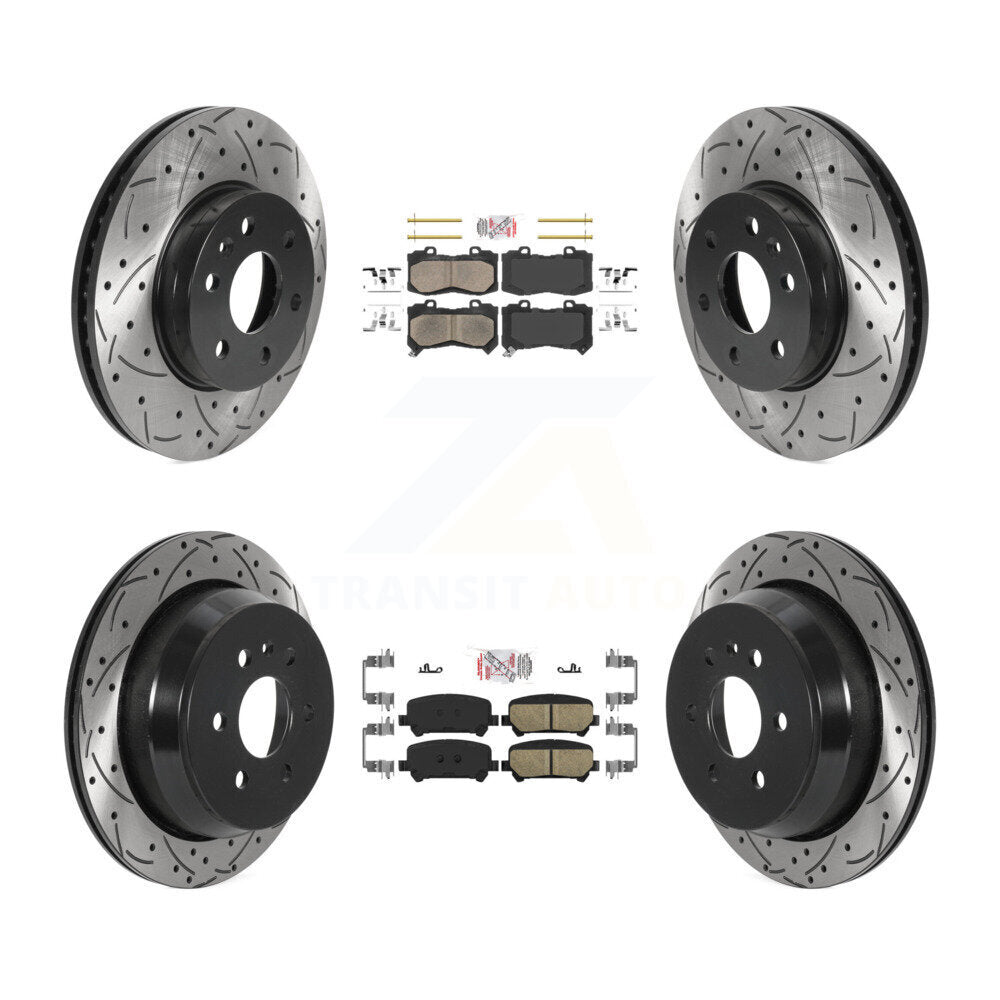 Front Rear Ceramic Pad Drill Slot Disc Brake Rotors Kit For Chevrolet Colorado GMC Canyon KDA-100808