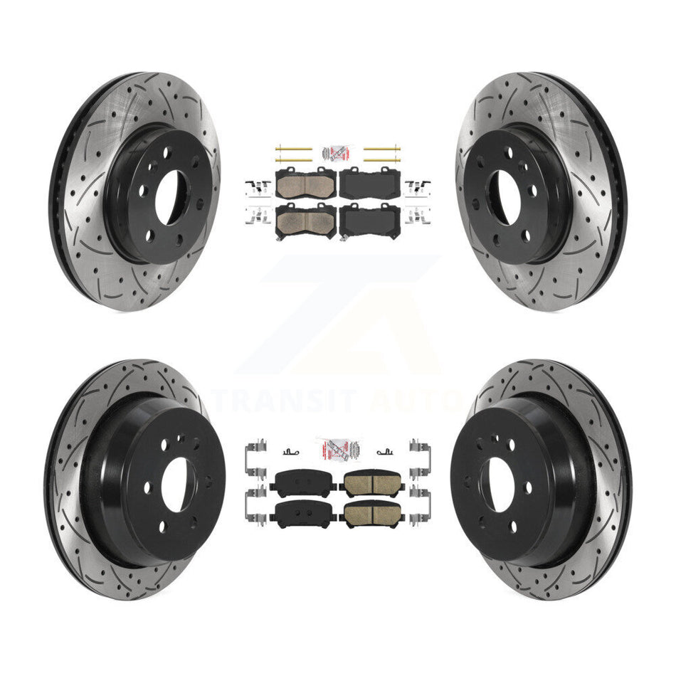Front Rear Ceramic Pad Drill Slot Disc Brake Rotors Kit For Chevrolet Colorado GMC Canyon KDA-100808
