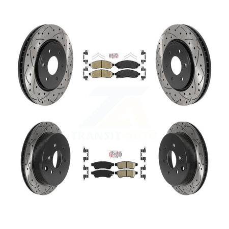 Front Rear Ceramic Pad Drill Slot Disc Brake Rotors Kit For Nissan Frontier Xterra Suzuki KDA-100809