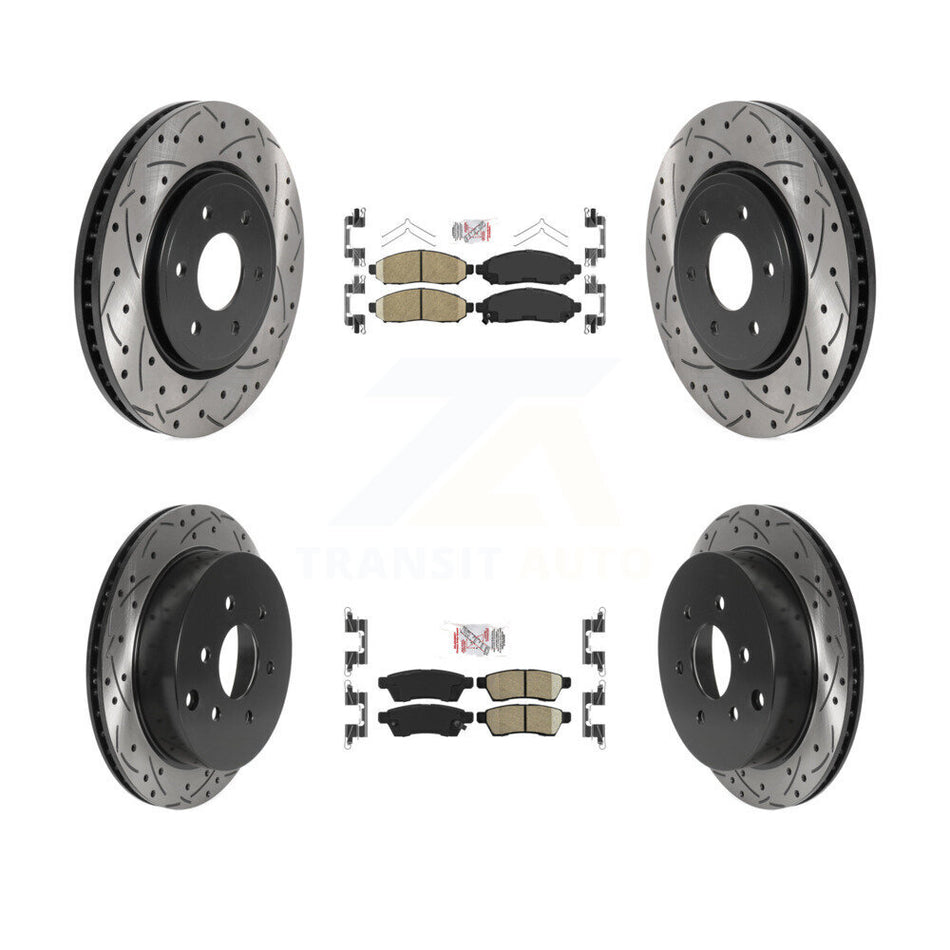 Front Rear Ceramic Pad Drill Slot Disc Brake Rotors Kit For Nissan Frontier Xterra Suzuki KDA-100809
