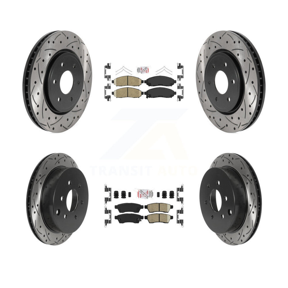 Front Rear Ceramic Pad Drill Slot Disc Brake Rotors Kit For Nissan Frontier Xterra Suzuki KDA-100810